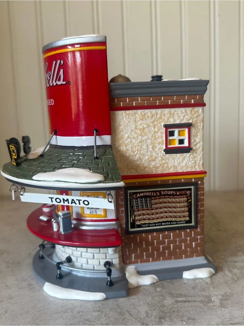Dept 56 Snow Village Campbell's Soup Counter 55309 Complete EUC 2002 Christmas